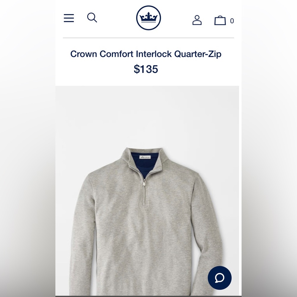 Peter Millar Crown Comfort Interlock Quarter Zip Pullover-brand new with tags